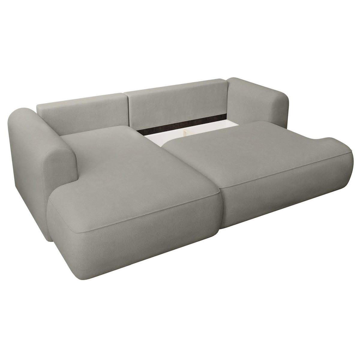 ECKSCHLAFSOFA Ovo Mini Hellgrau Easy-Clean-Chenille-Bezug - Hellgrau/Schwarz, Kunststoff/Textil (238/156cm) - Selsey