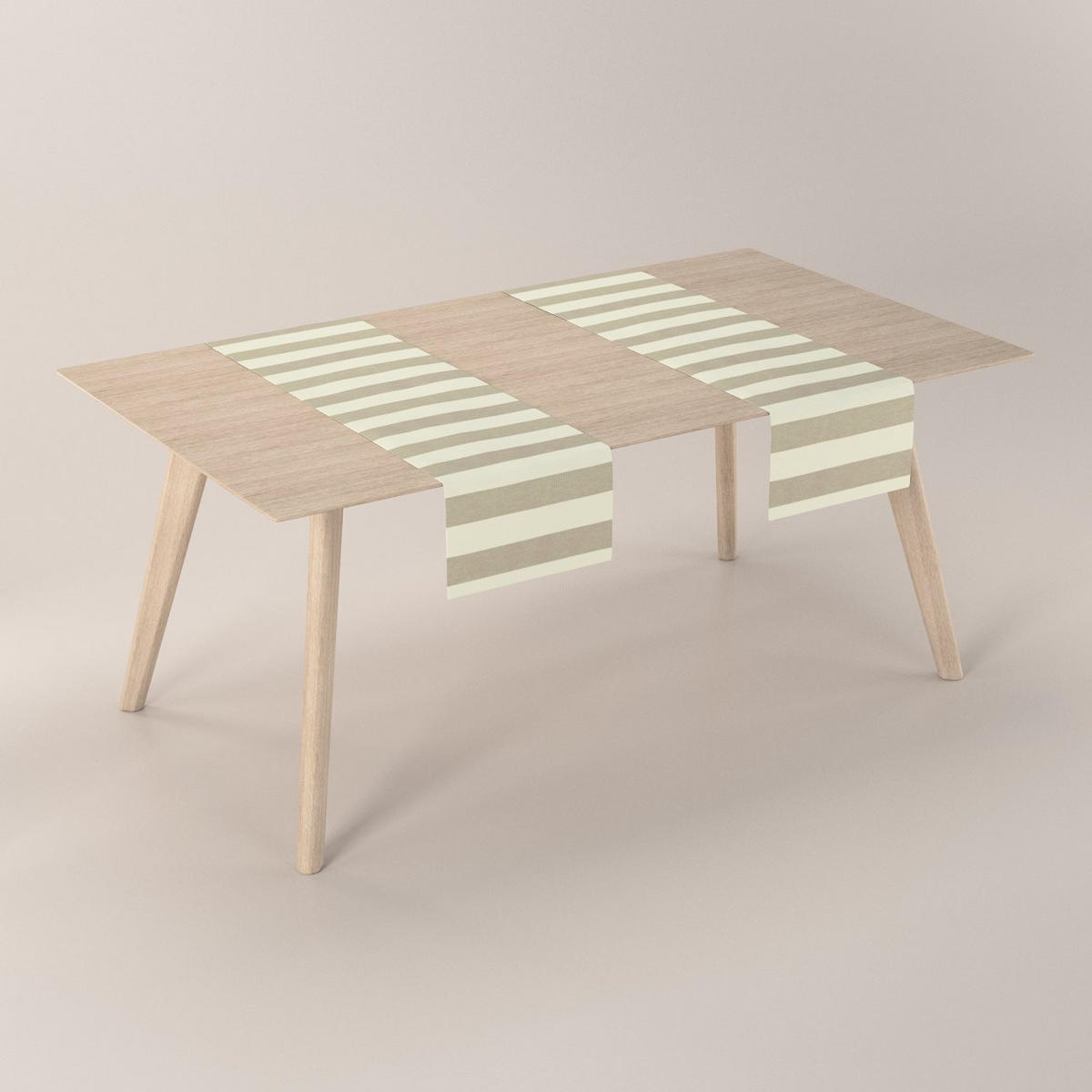 TISCHLÄUFER Quadro, weiß und beige, 40x130 cm - Beige, Textil (40/130cm) - Dekoria