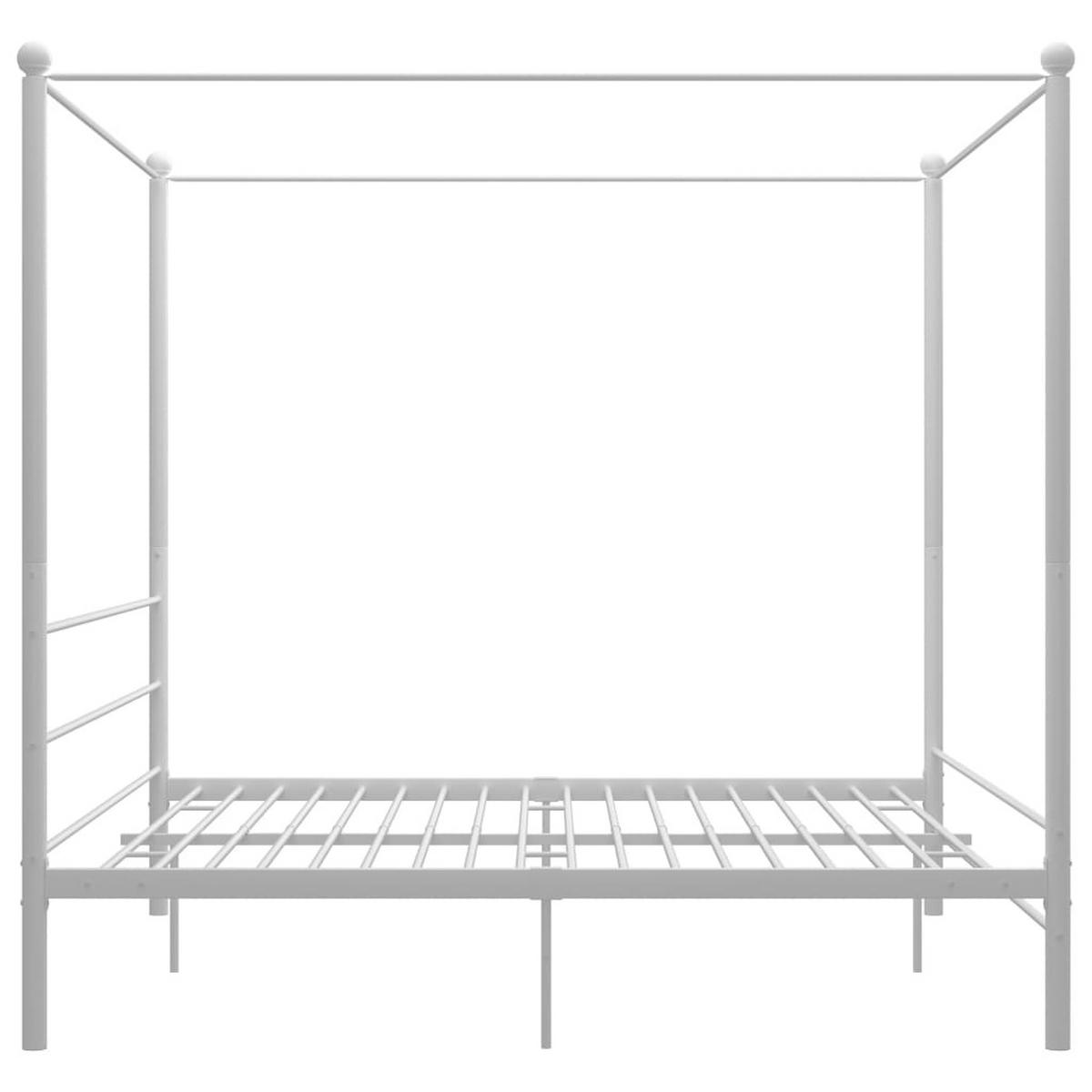 HIMMELBETT Weiß Metall 180x200 cm - Weiß, Metall - furnicato