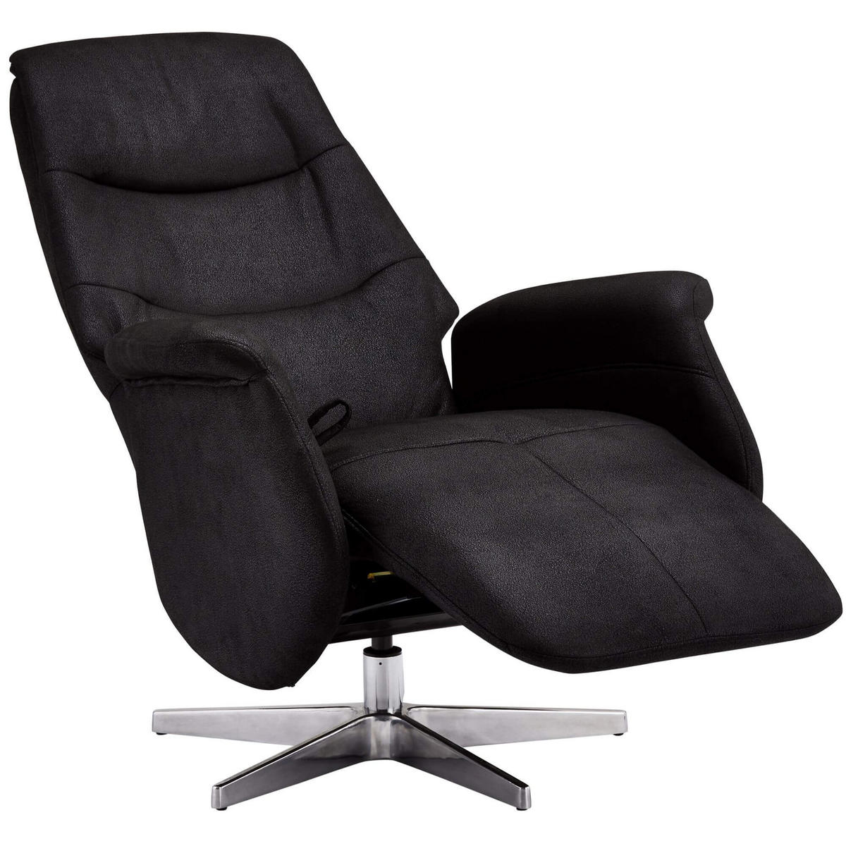 RELAXSESSEL Mikrofaser Schwarz - Schwarz, Leder/Textil (90/114/79cm) - Furnhouse