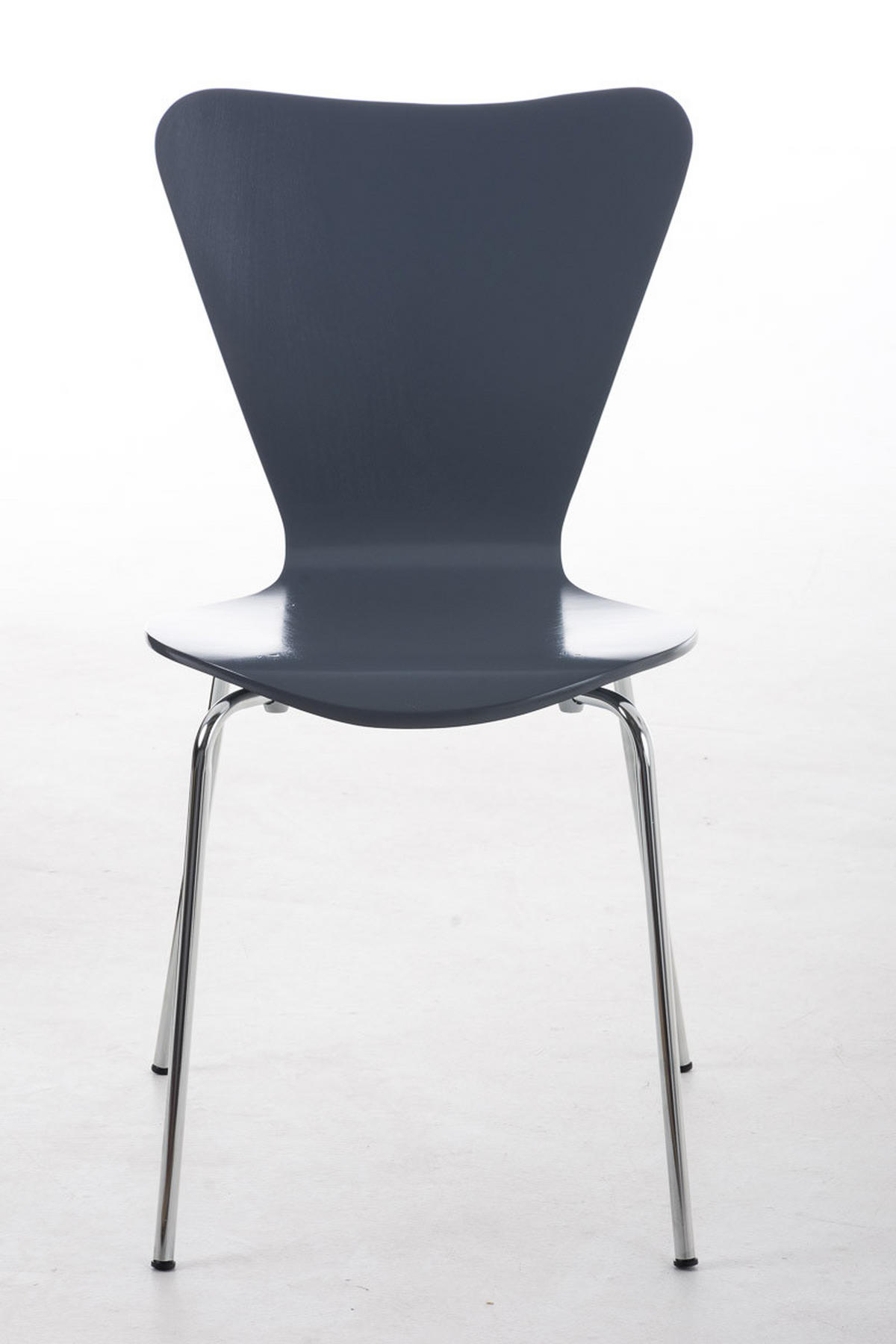 BESUCHERSTUHL Calisso mit Holzsitz und Metallgestell, Farbe: Grau - Chromfarben/Grau, Holz/Metall (42/85/47cm) - TPFLiving
