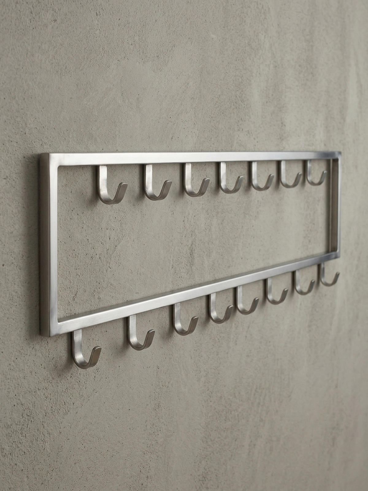 WANDGARDEROBE Metall Silber Modern mit 15 Haken - Silberfarben, Metall (80/20/4cm) - KADIMA DESIGN