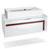 WASCHBECKENUNTERSCHRANK Aloha Absetzungen in Bordeaux Hochglanz - Bordeaux, Holzwerkstoff (96/36/51cm) - Vladon