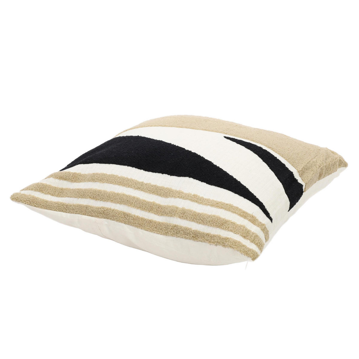 DEKOKISSEN mit geometrischem Muster 43/43/9 cm - Beige, Naturmaterialen (43/43cm) - Home Styling Collection