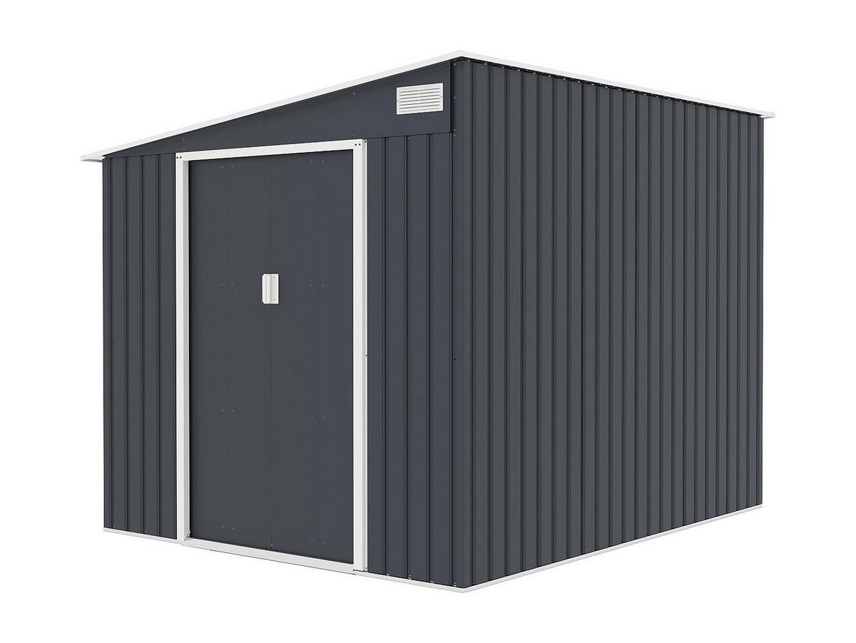 SCHREBERGARTENHAUS - 203 cm x 245 cm - metall - anthrazitgrau Daustin - Anthrazit, Metall (203/193/245cm) - Vente-Unique