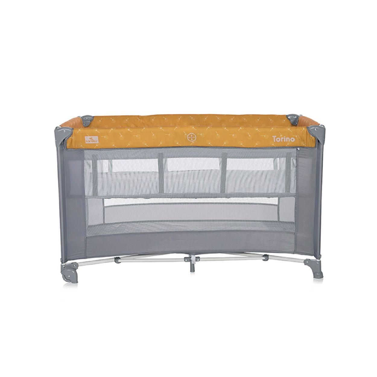 REISEBETT Torino 2 Ebenen gelb faltbar seitliche Öffnung Tragetasche Matratze - Gelb, Kunststoff (68/127cm) - Lorelli