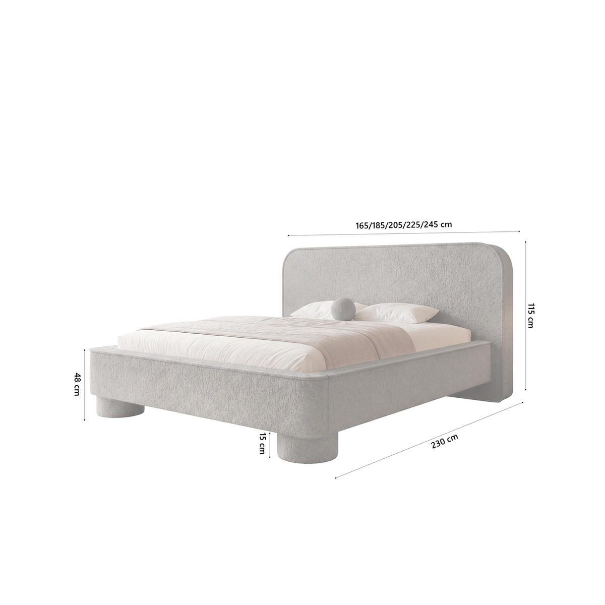 POLSTERBETT SALNUK 200x200 cm, Taupe - Taupe, Textil (200/200cm) - Fedve