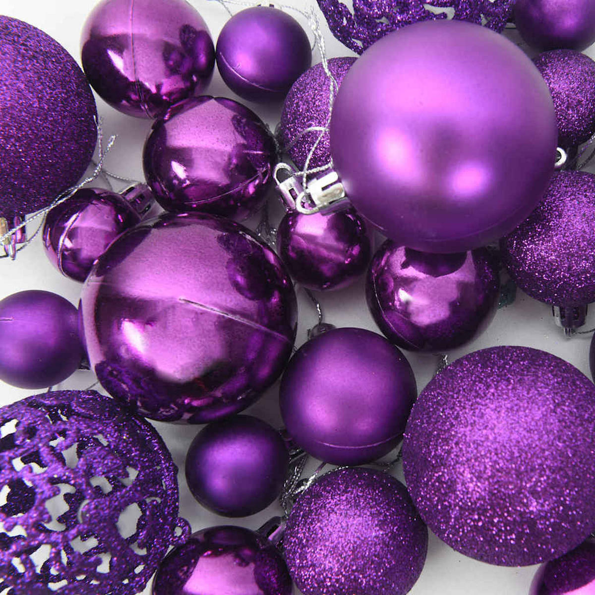 WEIHNACHTSKUGELSET 120 -teilig Lila Kunststoff - Lila, Kunststoff (6/27/6cm) - vidaXL