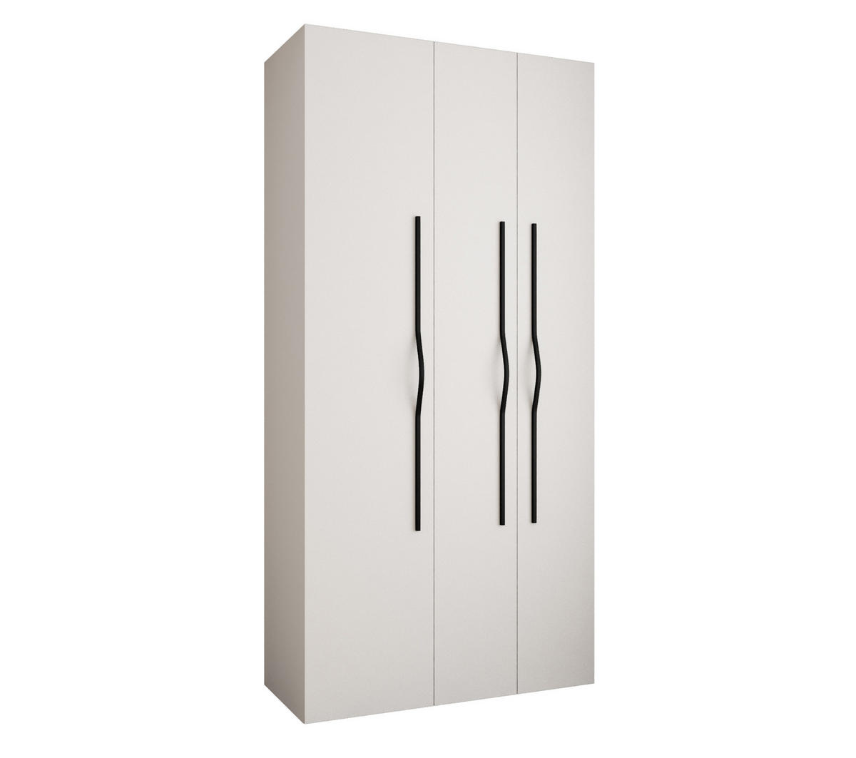 DREHTÜRENSCHRANK 245,5/120/50 3-türig - Schwarz/Weiß, Holz/Metall (120/245.5/50cm) - Abiks Möbel