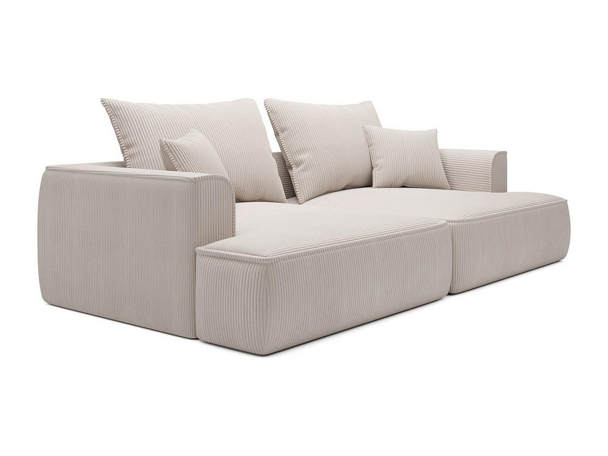 SOFA ohne Schlafmöglichkeit - 4 Personen - Samt - Beige - Beige, Textil (260/94/145cm) - Vente-Unique