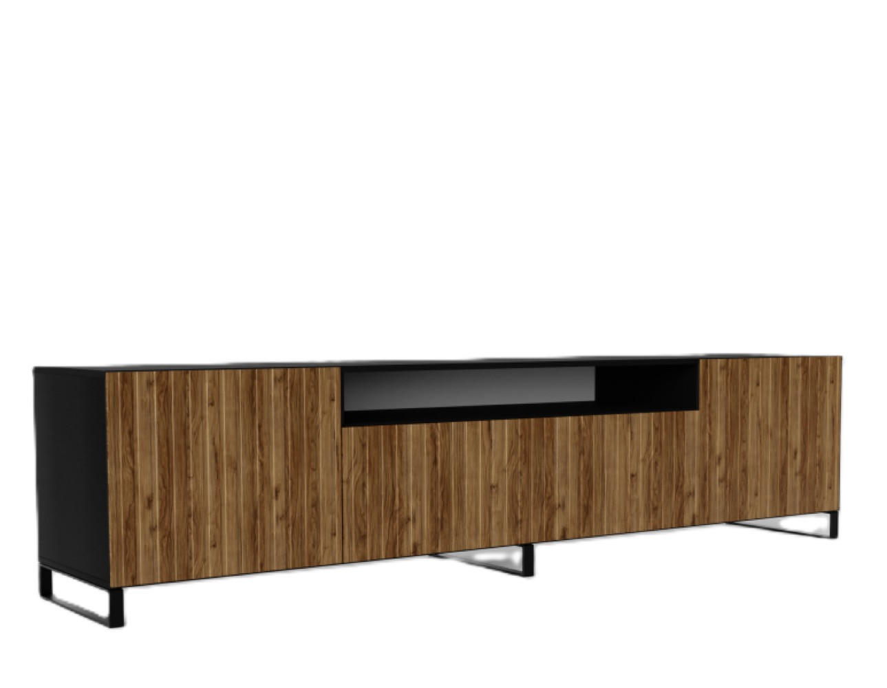 TV-SCHRANK Schwarz Catania Eiche RIO 200 Stehend - Schwarz, Holzwerkstoff (200/53/41cm) - Sepro Meble