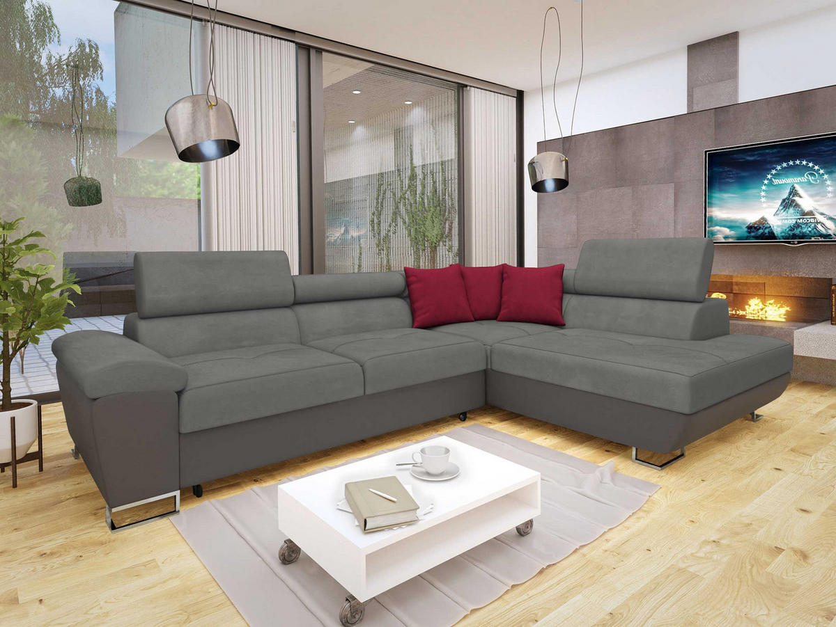 ECKSOFA Cotere, Seite: Rechts - Dunkelgrau, Holz/Textil (270/202cm) - MIRJAN24