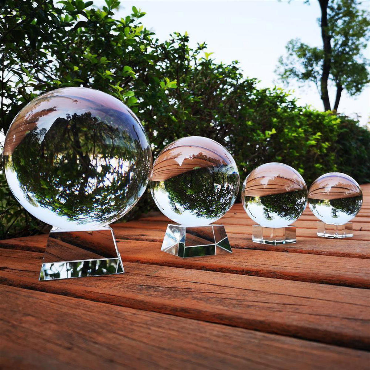 GLASKUGEL Fotokugel mit Ständer - Transparent, Glas (10cm) - Intirilife