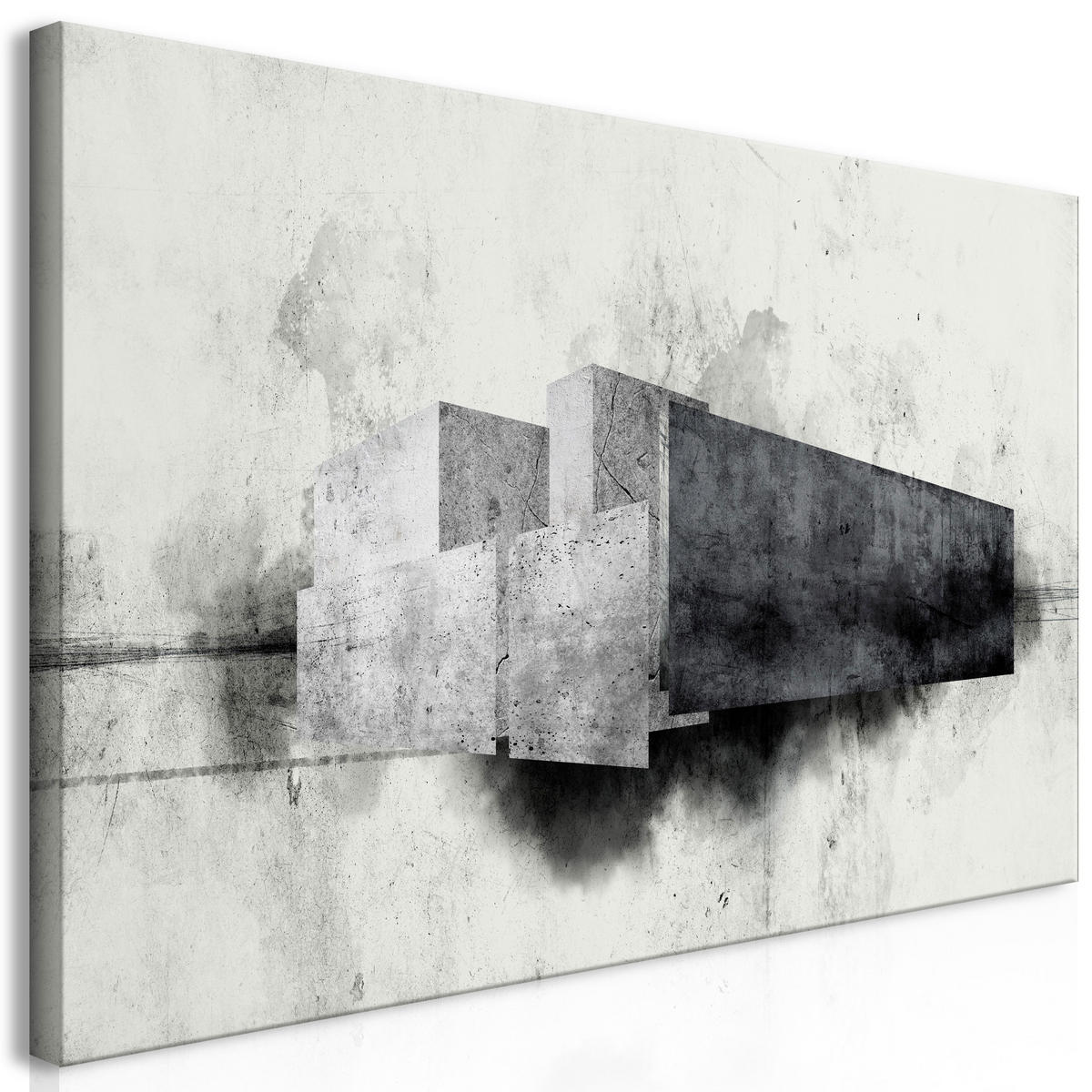 KUNSTDRUCK Schwarz-Weiß 120/60 cm - Schwarz, Textil (120/60cm) - KUNSTLOFT
