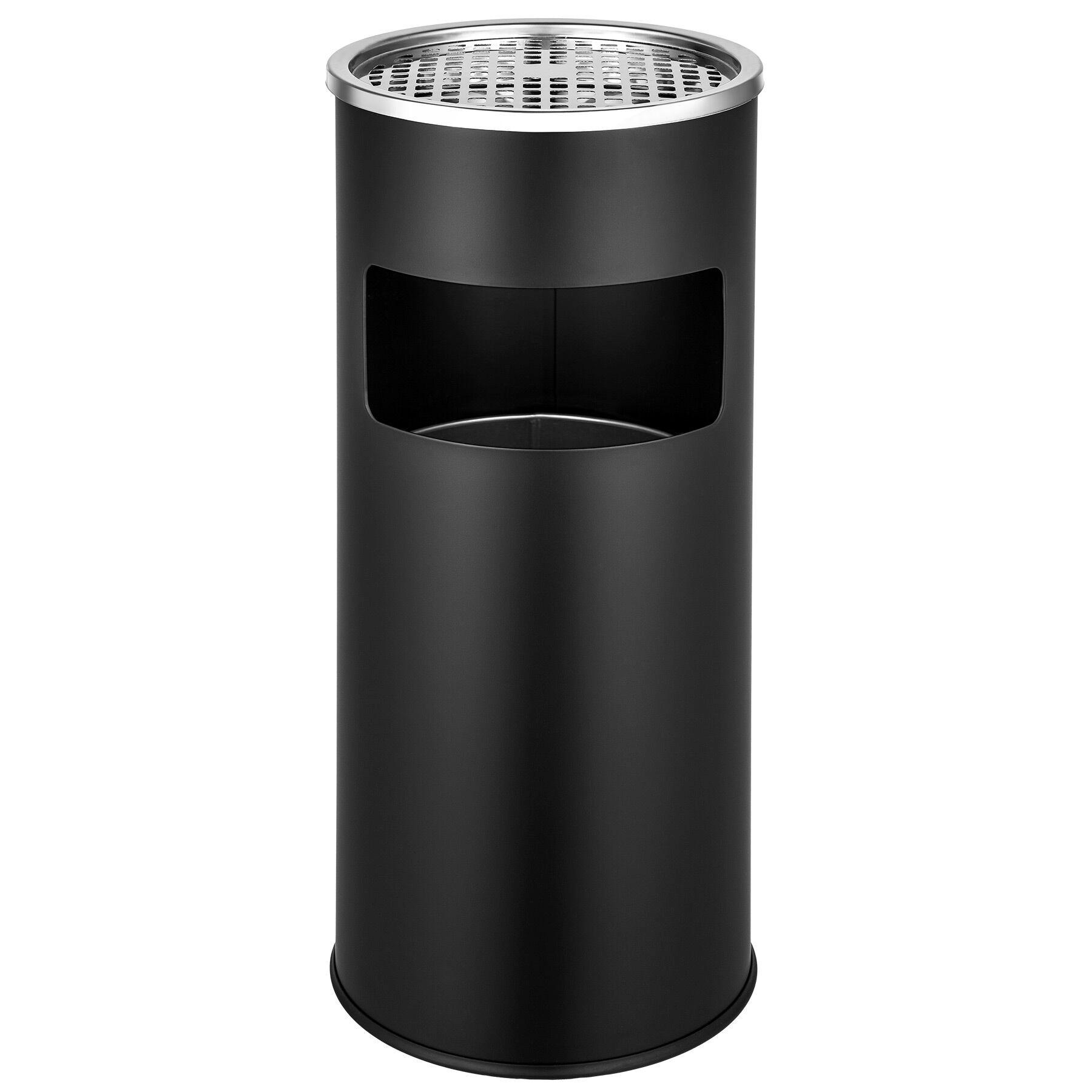 STANDASCHENBECHER , 25 x 61 cm, schwarz - Schwarz, Metall (25cm) - tectake