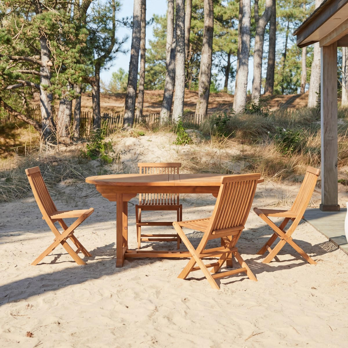 GARTENMÖBEL-SET 3-tlg Capri Braun aus Akazie - Braun, Holz - Tikamoon