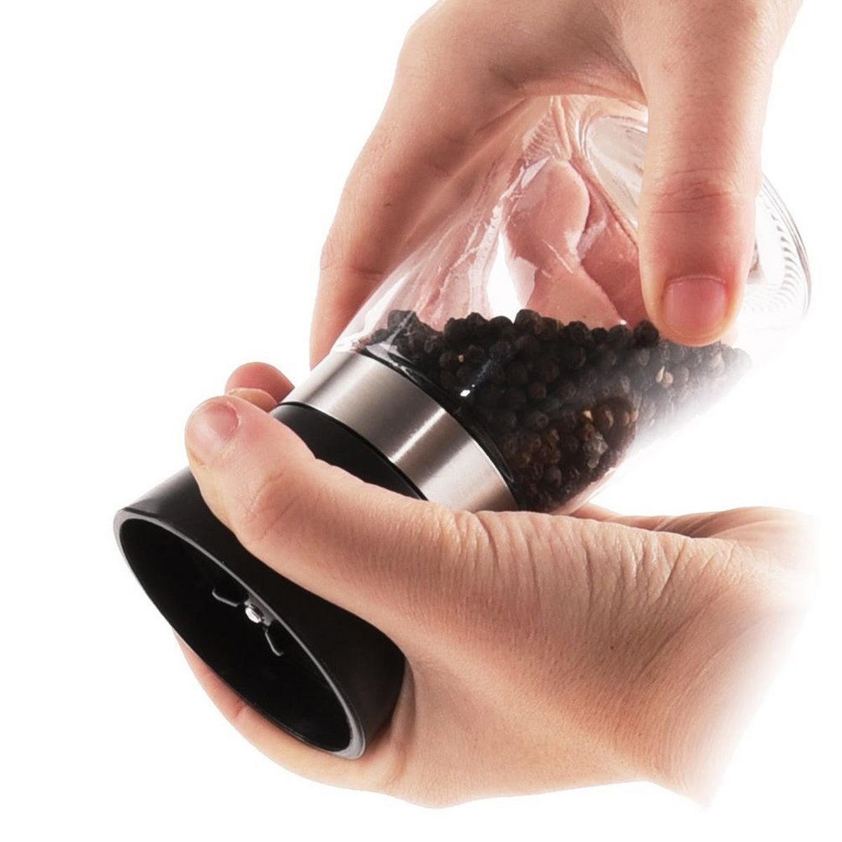 GEWÜRZMÜHLE Schwarz Transparent - Schwarz, Glas (6.5/13/6.5cm) - Orion 