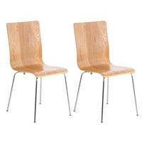 BESUCHERSTUHL 2er Set Holz eiche - Eichefarben, Holz/Metall (43/87/47cm) - CLP