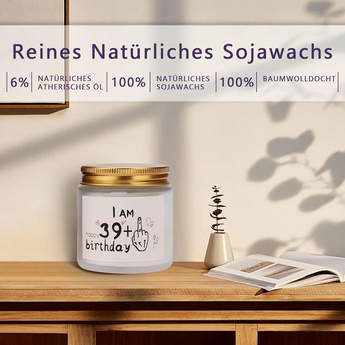 DUFTKERZE im Glas Lavendel 30-35 Stunden Brenndauer - Weiß, Paraffin (6.3cm)