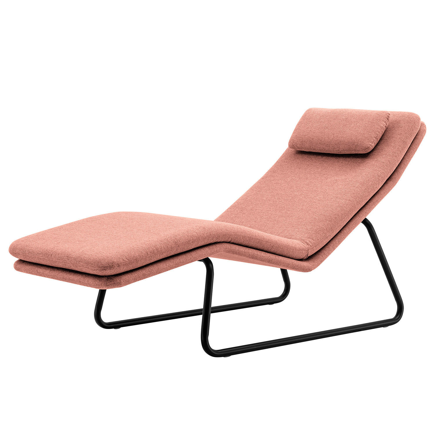 RELAXLIEGE - Webstoff - Koralle/Schwarz, Textil (70/88/168cm) - home24