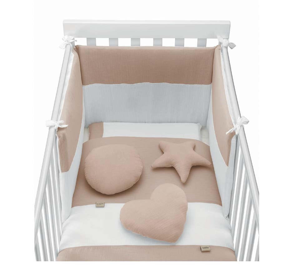 BABY-BETTWÄSCHENSET Musselin 4-teilig Piumone - Beige, Kunststoff (3/67cm) - Cam il Mondo del Bambino S.p.A.