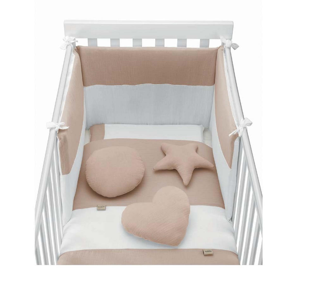 BABY-BETTWÄSCHENSET Musselin 4-teilig Piumone - Beige, Kunststoff (3/67cm) - Cam il Mondo del Bambino S.p.A.