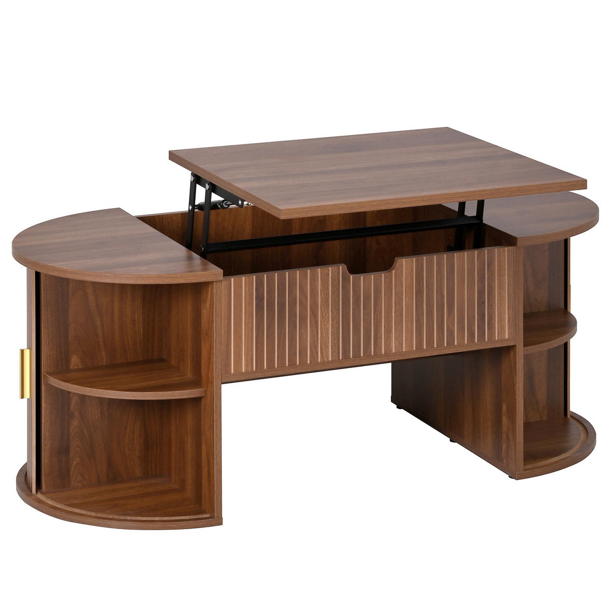 COUCHTISCH Walnussfarben 100/50/40,5 cm höhenverstellbar - Walnussfarben, Holzwerkstoff (50/100/40.5cm) - PANGIVO