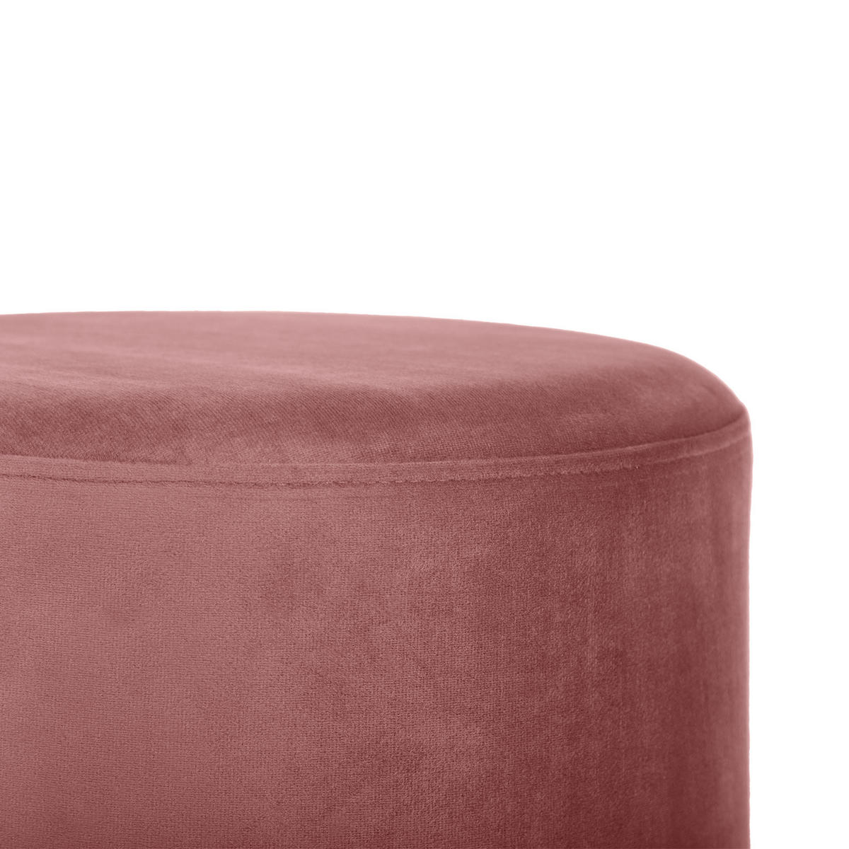 POUF Louise aus himbeerrosa Samt und goldfarbenem Metall - Pink, Holzwerkstoff/Textil (35/44/35cm) - Sicaan