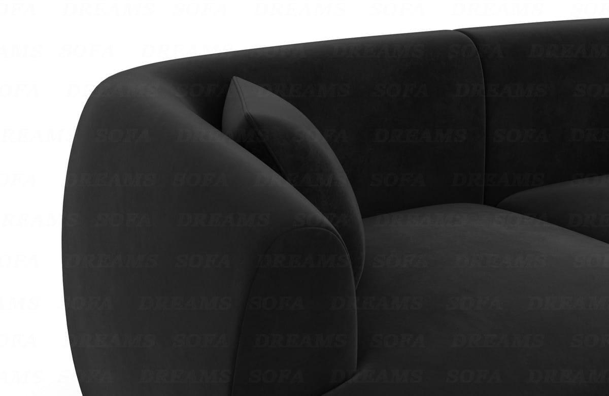 WOHNLANDSCHAFT Azura Schwarz Samtstoff - Schwarz, Kunststoff (325/78/177cm)
