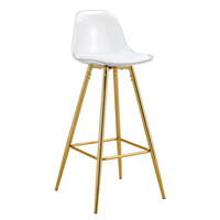BARHOCKER 2er-Set mit Rückenlehne Metall/Kunststoff Gold Transparent - Goldfarben, Metall (33/96.5/38cm) - Meubliv
