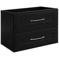 WASCHTISCHUNTERSCHRANK im klassischen Stil, schwarz, 80 x 57 x 46 cm - Silberfarben/Schwarz, Holzwerkstoff (80/57/46cm) - 3XE LIVING