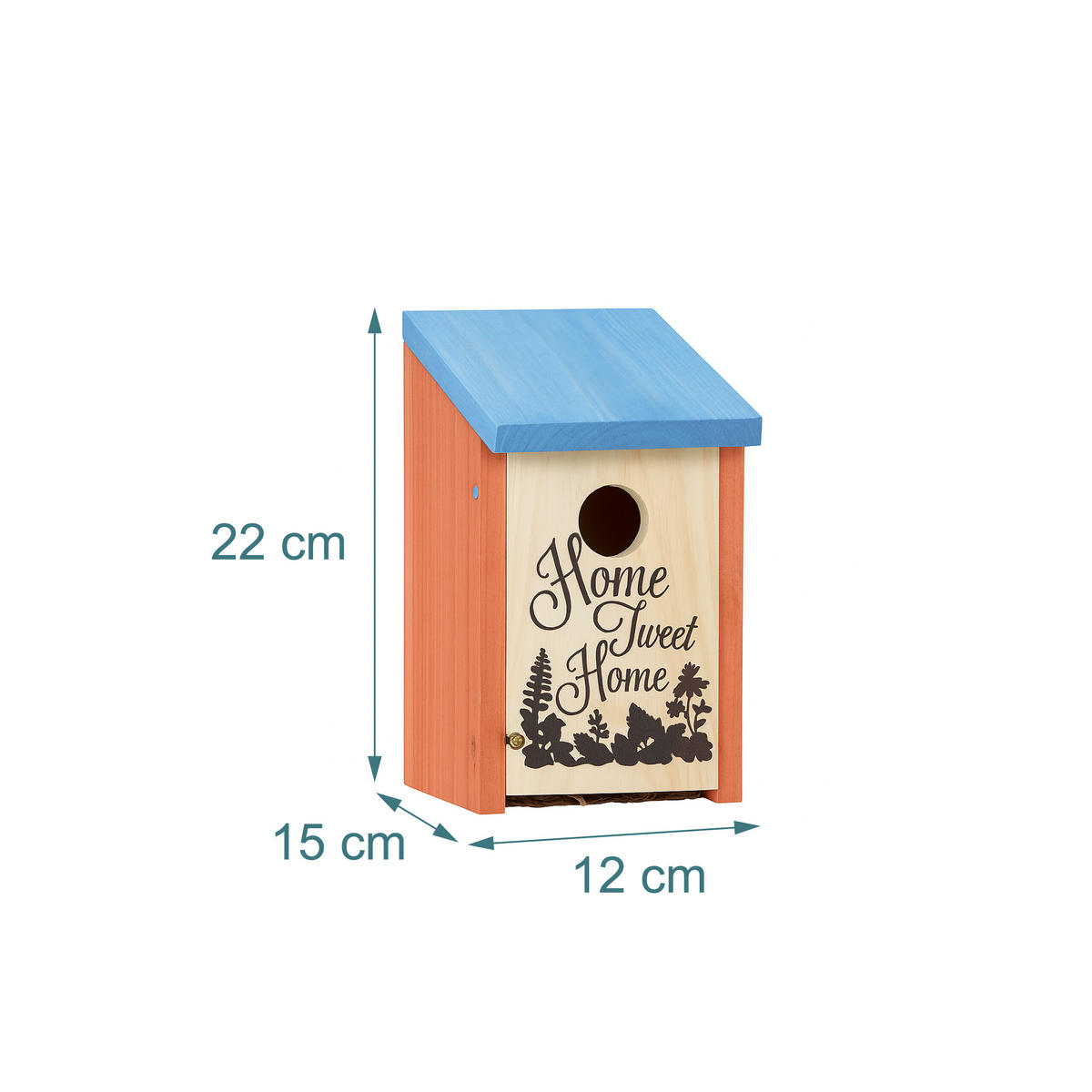 NISTKASTEN - Orange, Holz/Metall (12/22/15cm) - Relaxdays