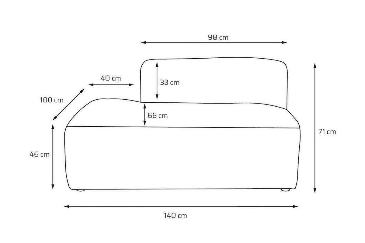 3-SITZER modulares Sofa HEAVEN SET 1 Links, Breite 255 cm Webstoff Weiß - Schwarz/Weiß, Holz/Kunststoff (255/71/102cm) - Muffo