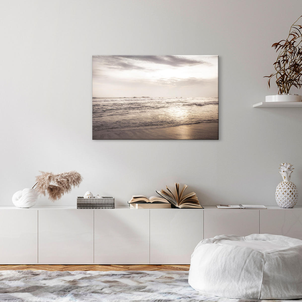 LEINWANDBILD Strand 90x60 cm - Multicolor, Holz (90/60cm) - LUMASOUL