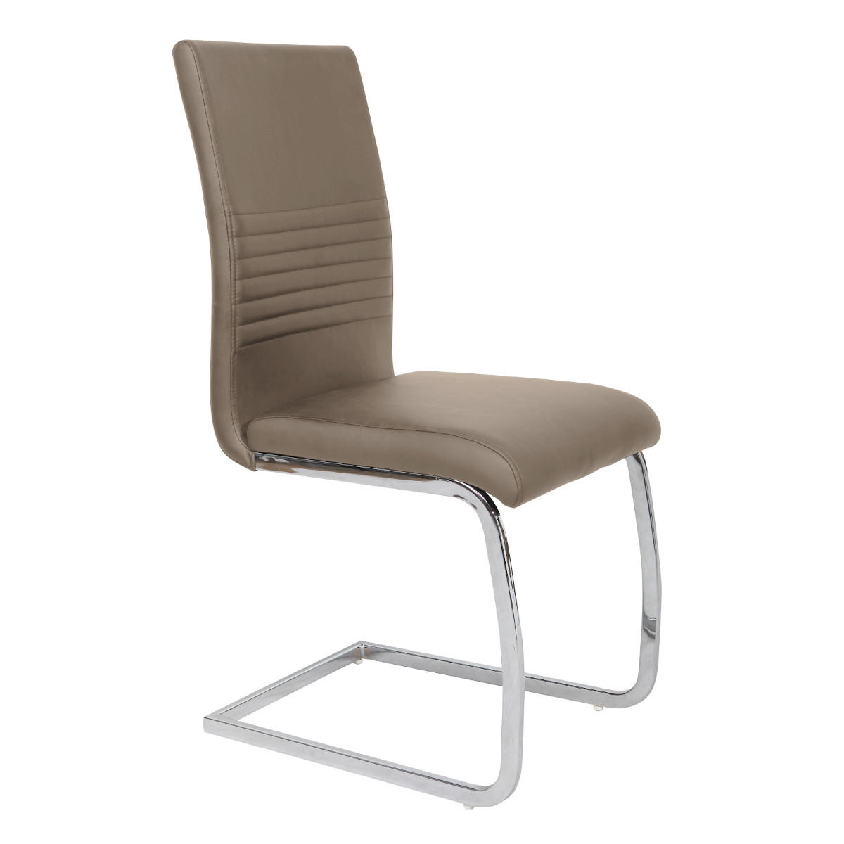 SCHWINGSTUHL LUCY Freischwinger 2er Set Kunstleder Taupe - Beige, Textil (43/98/49cm) - SVITA