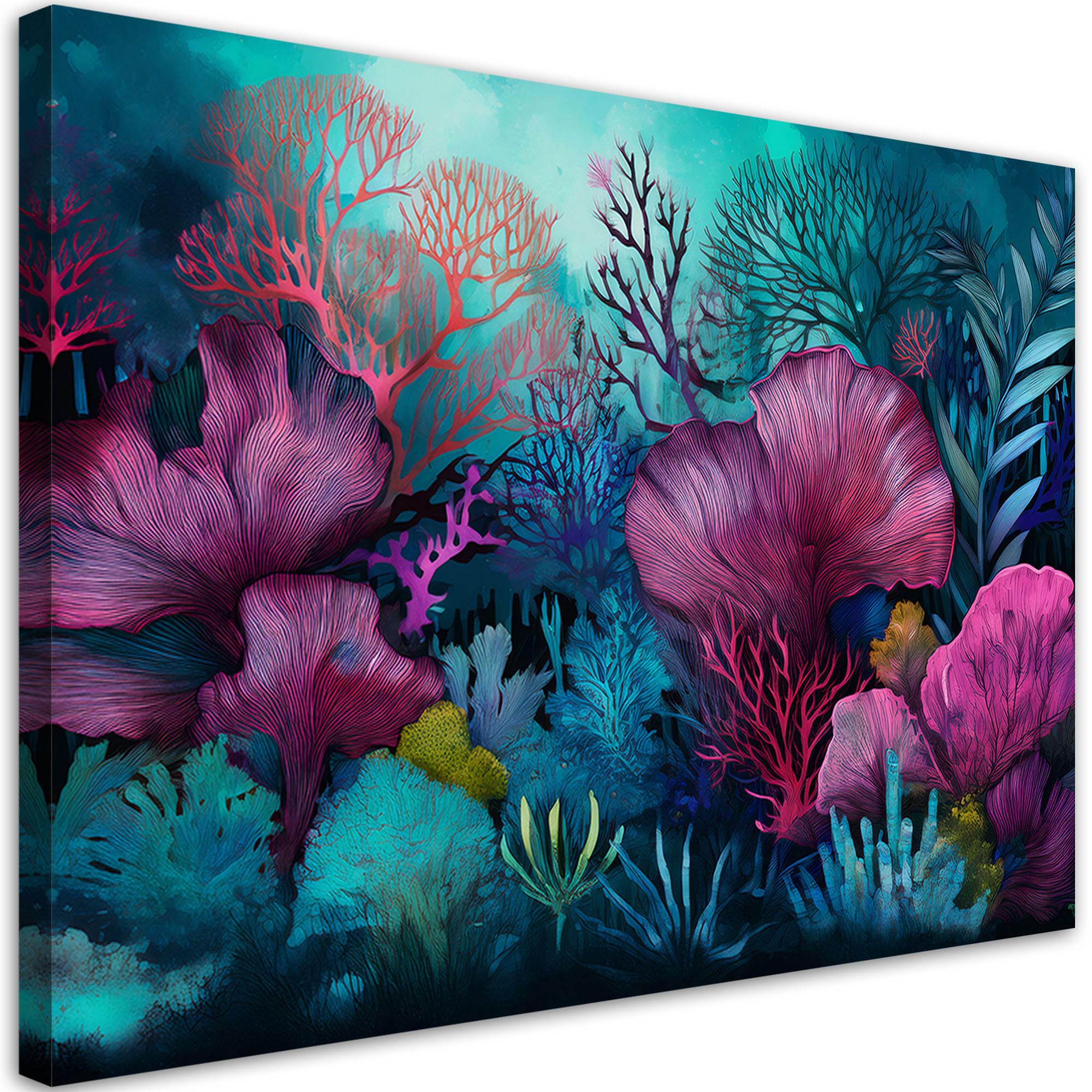 LEINWANDBILD Korallenriff 120x80cm - Multicolor, Textil (120/80cm) - Feeby