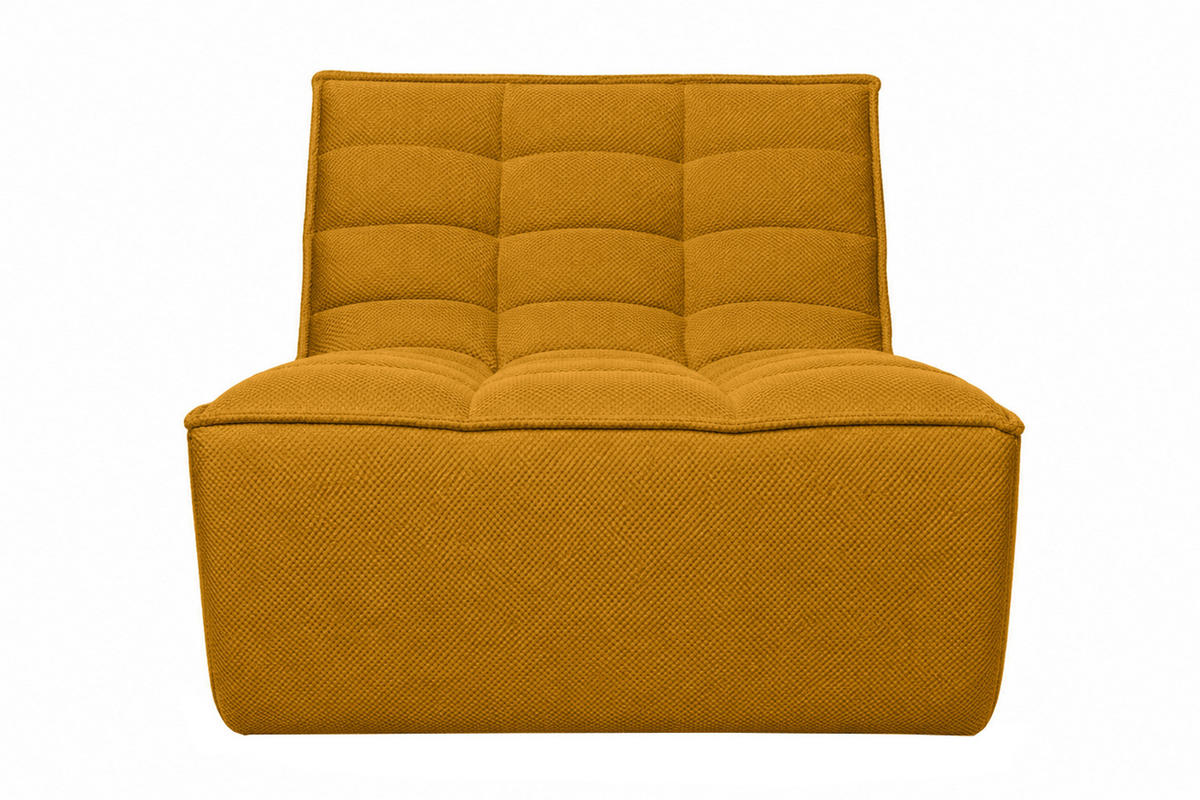 SESSEL, Loungesessel, Plüschstoff Pop, Senffarbe, LAZY - Gelb, Holz (80/76/93cm) - Kaiser Möbel