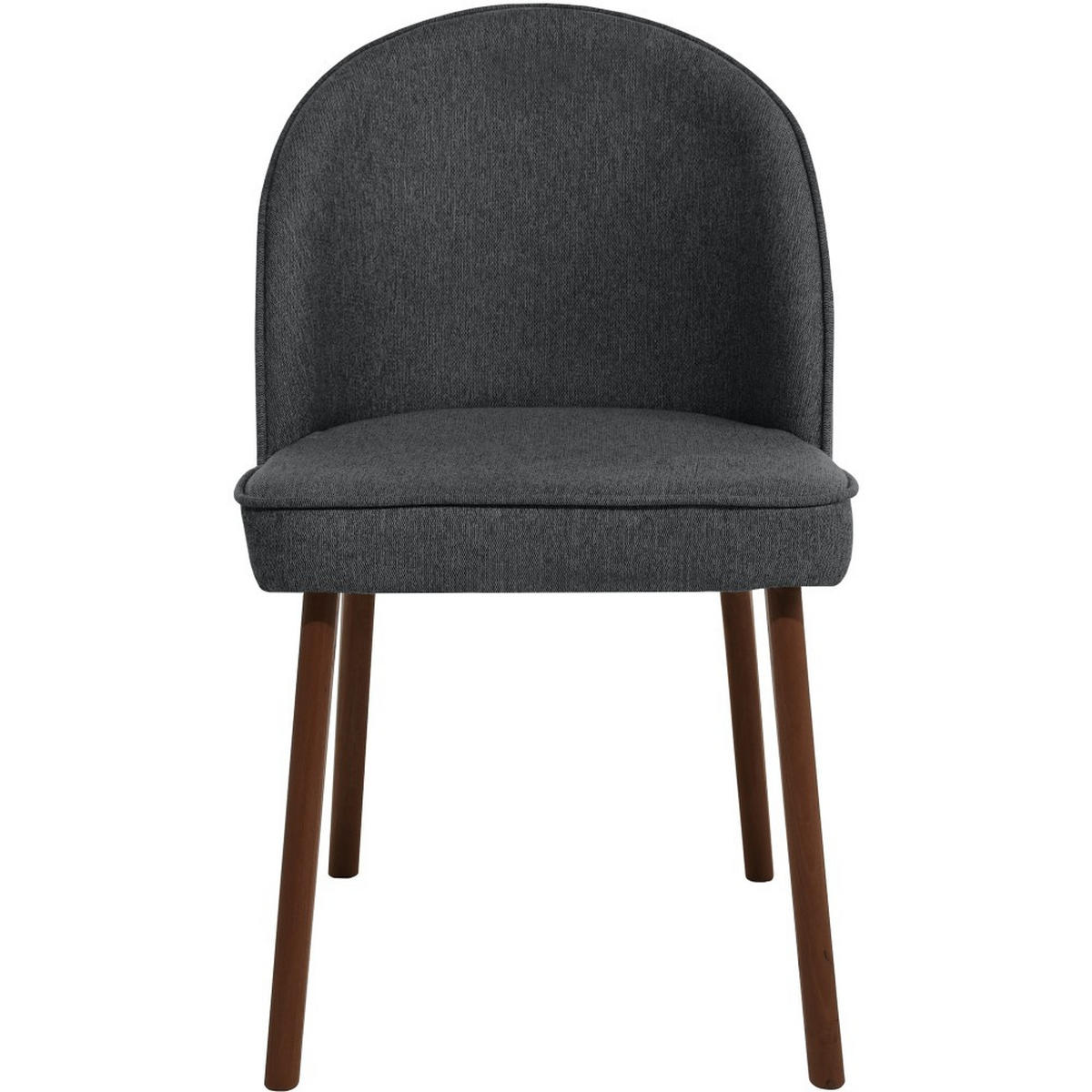 STUHL Luna, Polsterstuhl für das Esszimmer mit schwarzen Holzbeinen, Dunkelgrau - Dunkelgrau/Schwarz, Holz (51/87/46cm) - Beautysofa