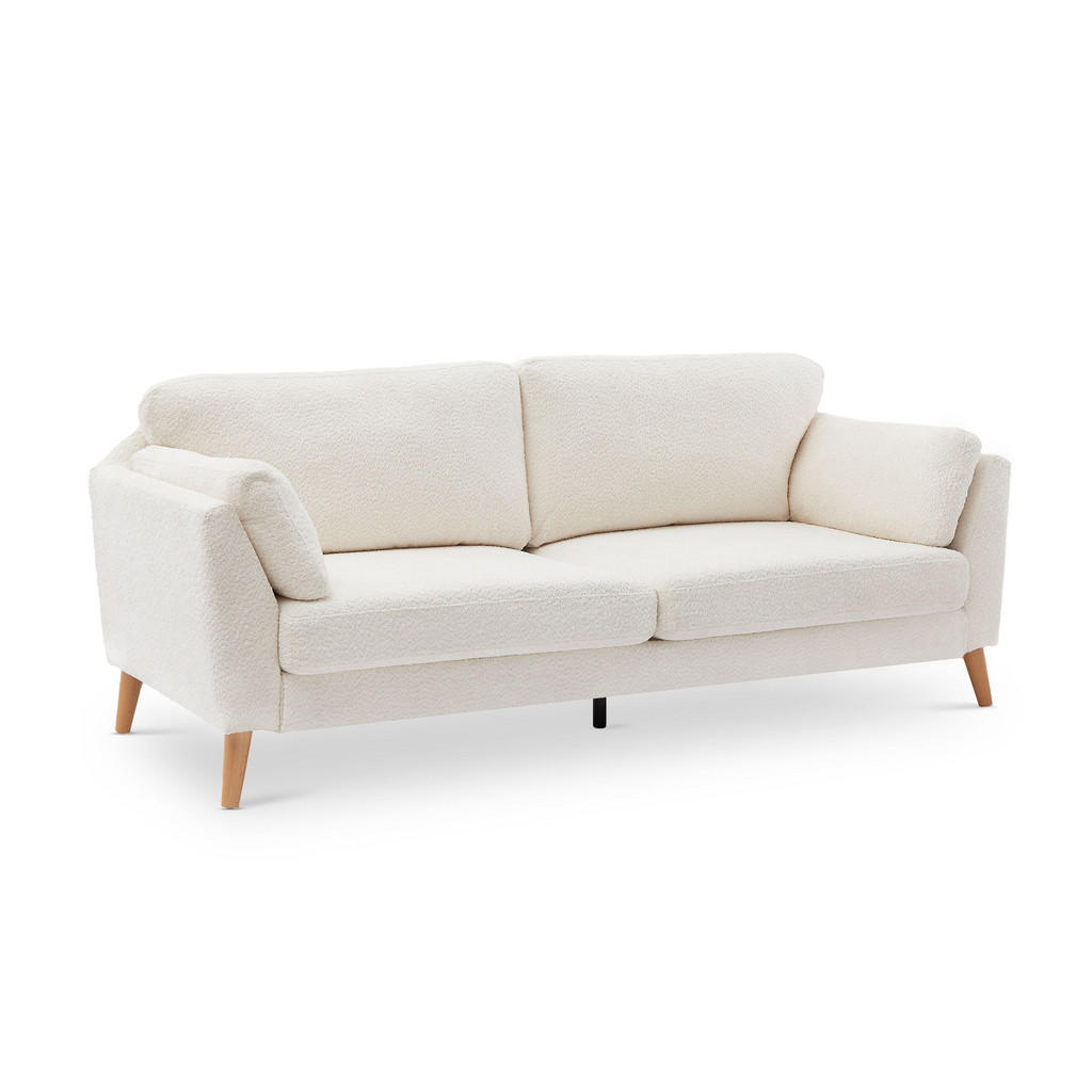 Thumbnail - Sicaan 3-Sitzer-Sofa, Weiß, Textil, Füllung: Polyurethan (PUR),Polyurethan (Pur), Rechteckig, 225x86x80 cm, Wohnzimmer, ...