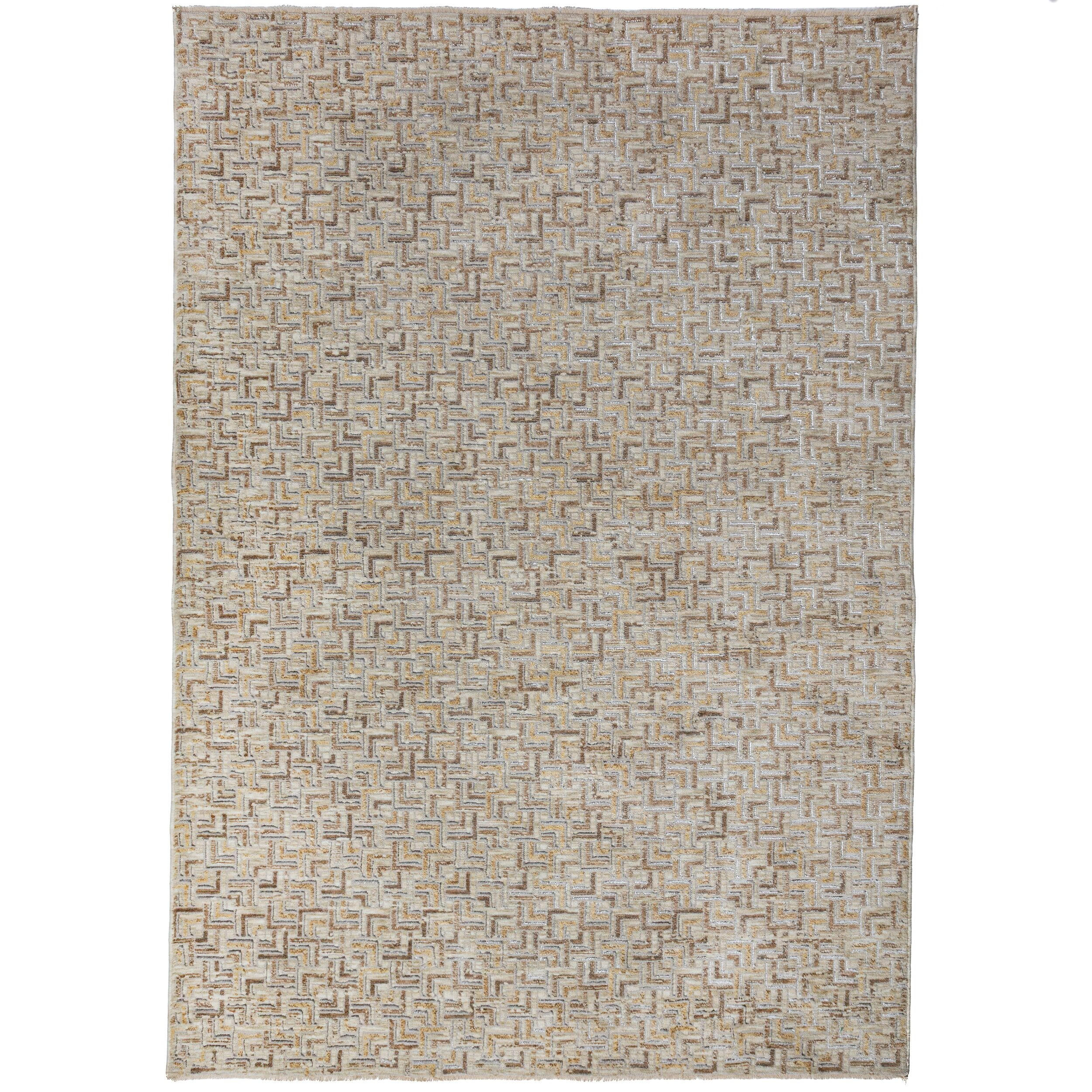 KURZFLORTEPPICH, mit Fransen, EWENNY, Mosaik, Natur, 160 x 230 cm - Beige, Textil (160/230cm) - KADIMA DESIGN