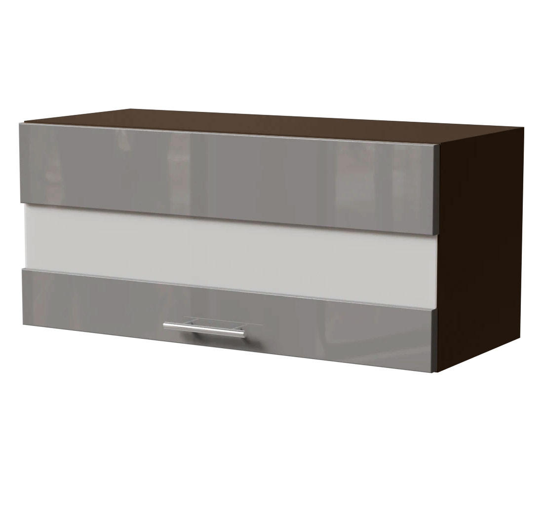 KLAPPHÄNGESCHRANK Essen W4BS/80/LAM Grau Hochglanz / Lava Matt 80 / 32,5 / 36cm - Dunkelgrau/Grau, Holz/Holzwerkstoff (80/36/32.5cm) - Feldmann-Wohnen