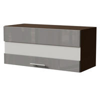 KLAPPHÄNGESCHRANK Essen W4BS/80/LAM Grau Hochglanz / Lava Matt 80 / 32,5 / 36cm - Dunkelgrau/Grau, Holz/Holzwerkstoff (80/36/32.5cm) - Feldmann-Wohnen