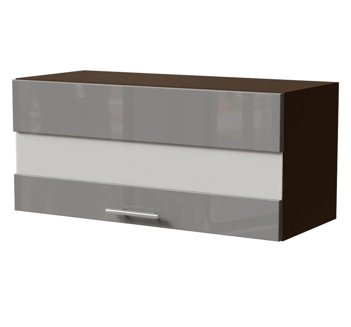 KLAPPHÄNGESCHRANK Essen W4BS/80/LAM Grau Hochglanz / Lava Matt 80 / 32,5 / 36cm - Dunkelgrau/Grau, Holz/Holzwerkstoff (80/36/32.5cm) - Feldmann-Wohnen