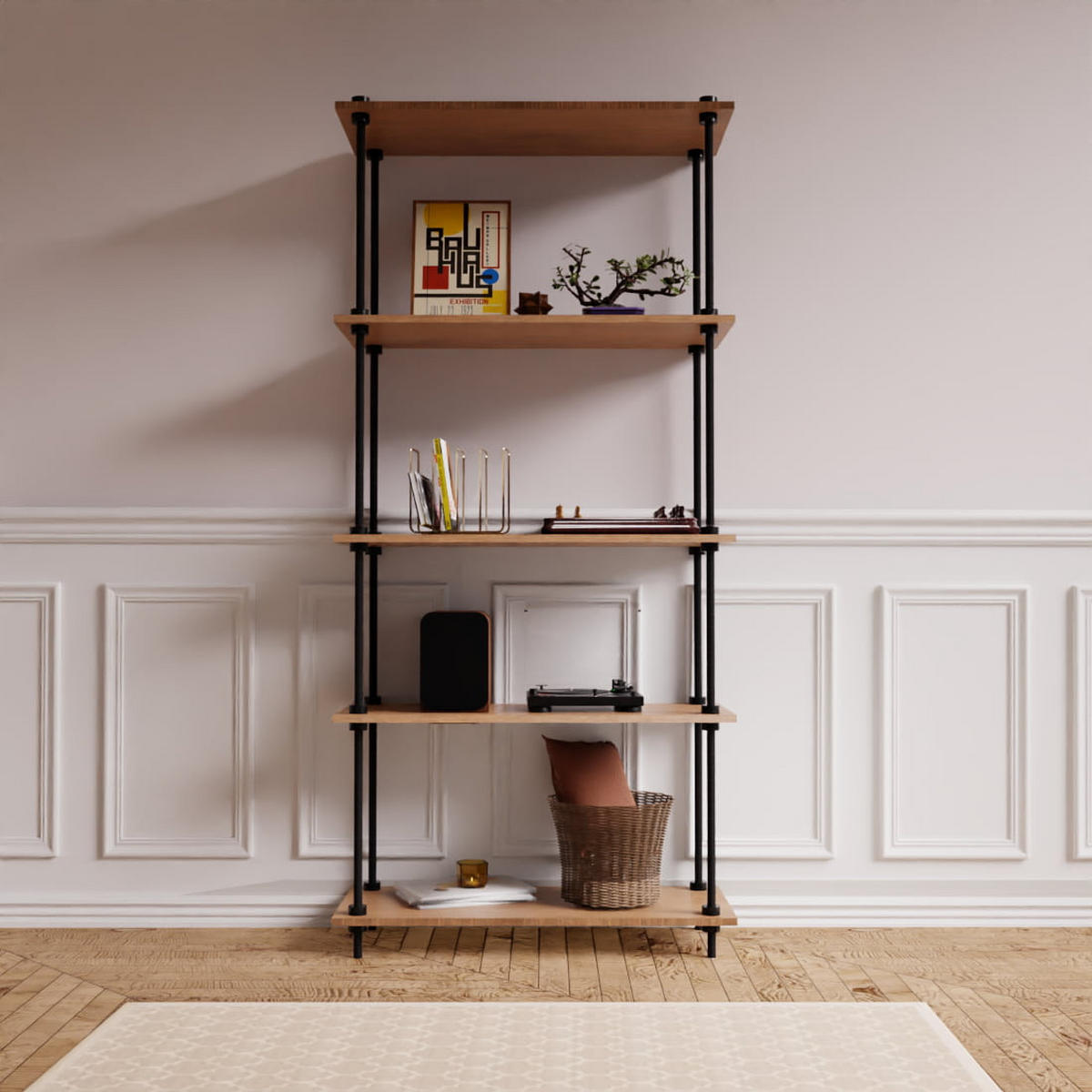 WANDREGAL DECO 185x85x35cm - Eiche San Remo, Metall (85/185/35cm) - AR Shelving