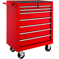 WERKZEUGWAGEN ,Rollen Ø 100 mm,rot - Rot, Metall (33/79/69cm) - tectake