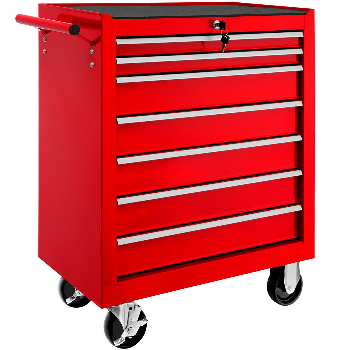 WERKZEUGWAGEN ,Rollen Ø 100 mm,rot - Rot, Metall (33/79/69cm) - tectake