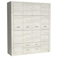 DREHTÜRENSCHRANK ZERI 178/214/58 cm 4-türig Eiche Bianco - Eiche Bianco, Holzwerkstoff (178/214/58cm) - MASSENO