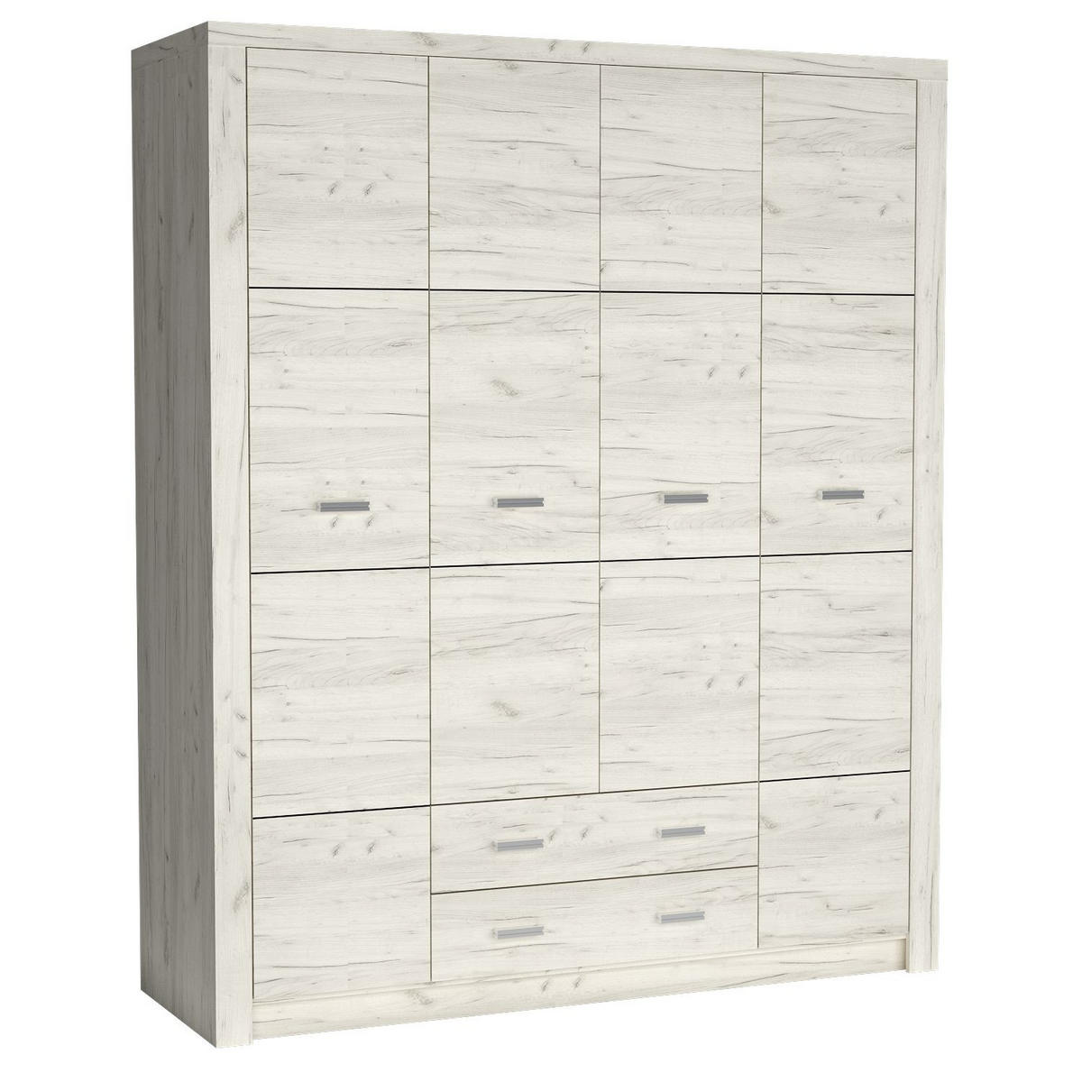 DREHTÜRENSCHRANK ZERI 178/214/58 cm 4-türig Eiche Bianco - Eiche Bianco, Holzwerkstoff (178/214/58cm) - MASSENO
