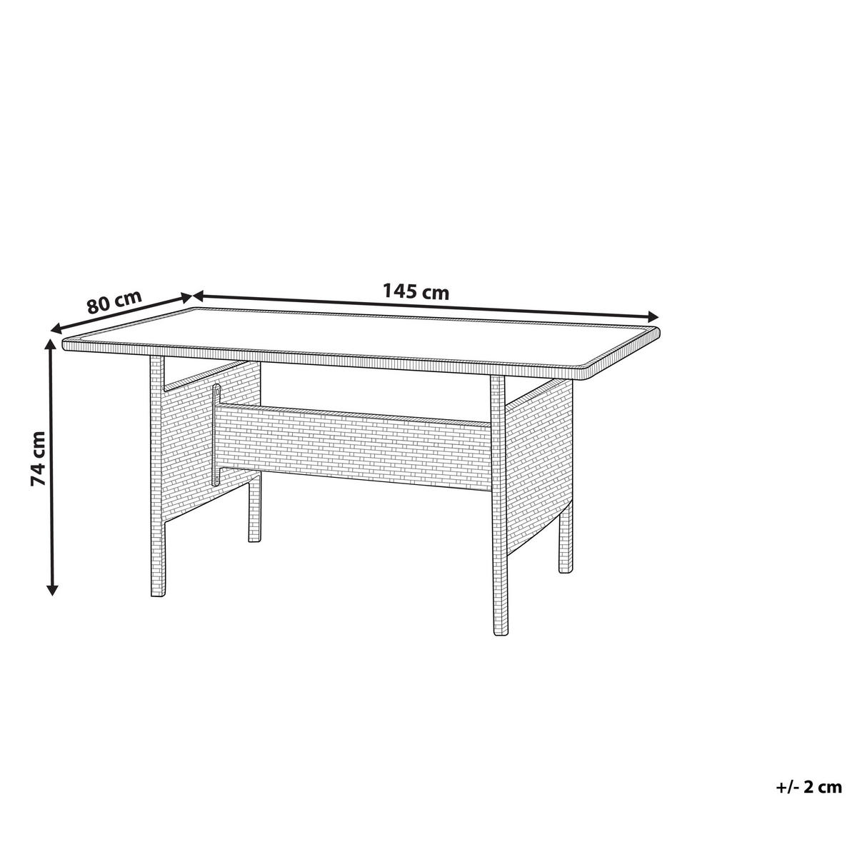 GARTENTISCH Grau Viterbo - Grau, Kunststoff (145/80/74cm) - Beliani