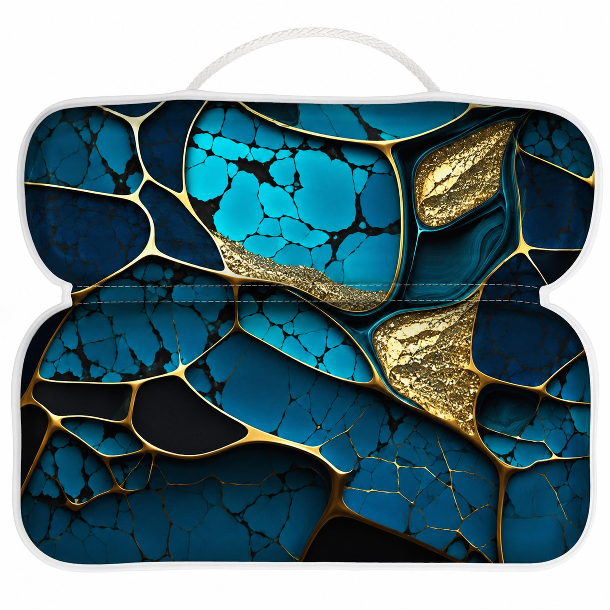 BADEWANNENKISSEN Marmor Cobalt - Blau, Kunststoff (39/5.5cm) - Sanilo